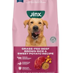 JiInx Grass-Fed Beef, Brown Rice & Sweet Potato Dry Dog Food, High Protein, 23.5 lb Bag, All Natural Ingredients, Supports Joint Health & Digestion, for Dogs of All Breeds & Ages (23.5 LBS Bag)