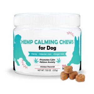 hemp calming chews for dogs anxiety relief dog calming chews natural ingredients dog calming aid with separation, barking and sleeping, promote relaxation, reduce stress