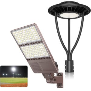 adub 150w led post light, 21,000 lm, dlc etl listed, led parking lot light 320w 250w 200w adjustable, led shoebox light 5700k 5000k 4500k