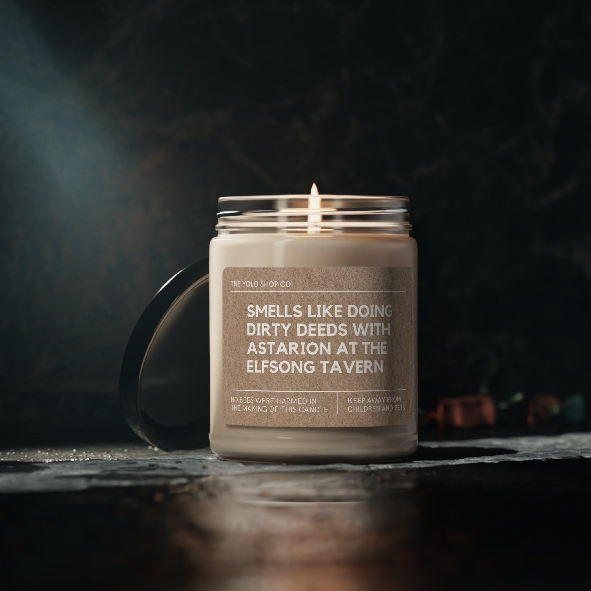 Smells Like Doing Dirty Deeds with Astarion at The Elfsong Tavern Scented Soy Candle Baldurs Gate III Merch Gamer Candle, 9oz Candle