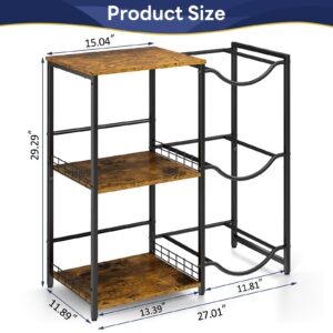 5 Gallon Water Jug Holder, Heavy Duty Water Jug Stand with 3 layers Wood Storage Shelves, 5 Gal Water Bottle Holder Storage Rack with 3-solt Water Cooler Jug Rack for basement/Garage/Office Organizer