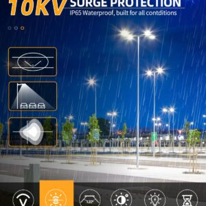 ADUB LED Parking Lot Light 320W 250W 200W Wattage Adjustable, LED Parking Lot Light, LED Shoebox Light 5700K 5000K 4500K