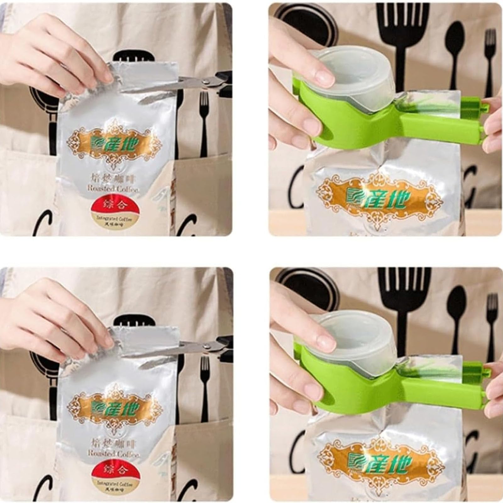 Snack Clips That Pour, Seal And Pour Bag Clip, Food Storage Sealing Clips With Pour Spouts, Food Bag Clips With Pour Spouts, Food Storage Sealing Clips With Pouring Spouts (5PCS Green)