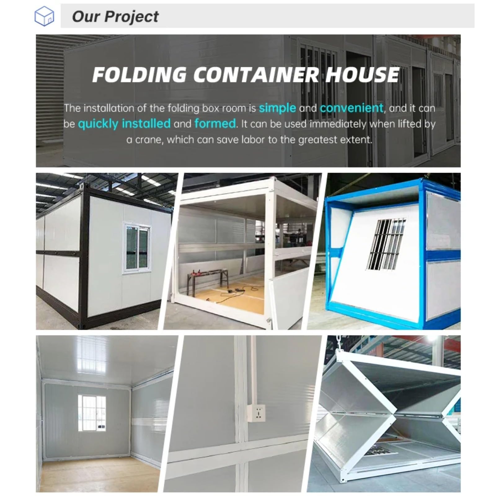 Factory Sale Folding Container House Steel Structure Movable Homes Prefab Houses Tiny Houses