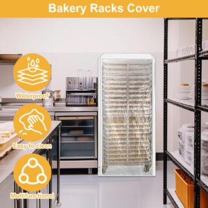 FALESOUL 2 Pcs Bun Pan Rack Cover, 23"x28"x61" Pan Rack Cover, Waterproof and Dustproof Bun Rack Cover with zipper, Keep Your Bakery Goods Fresh (28"x23"x61")