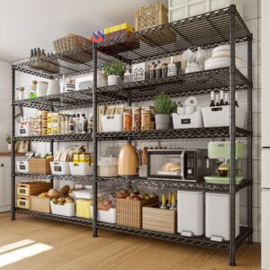 REIBII 72.81" W Storage Shelves 70.91" H Wire Shelving Unit Load 1600LBS 5 Tier Metal Shelving for Storage Rack Heavy Duty Metal Shelves for Garage Pantry Kitchen Warehouse