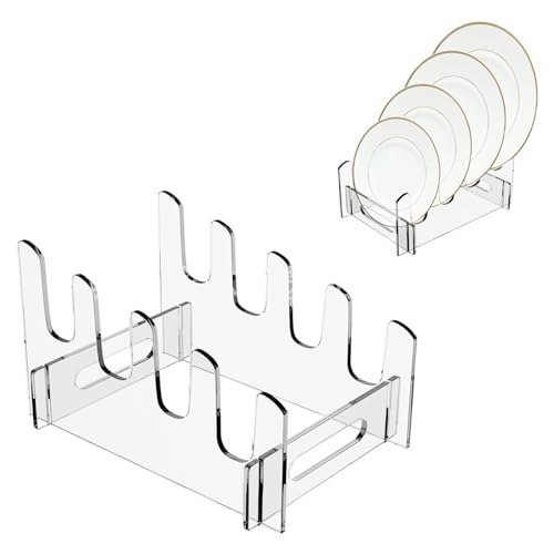 Shurhome Versatile Acrylic Serving Platter Stand Platter Storage Display Shelves Rack for Weddings and Banquets