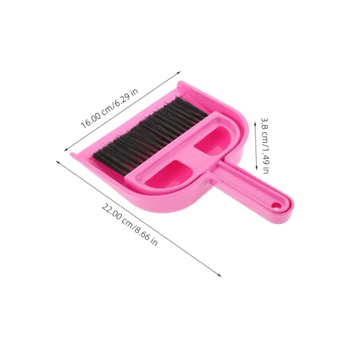 CONGARTENO 1 Set Pet Cleaning Tool Push Broom Brooms Dustpan Hamster Poop Scooper Starter Block Mini Broom Lint Dust Pan and Hand Broom Floor Squeegee Broom Handle Pig Dog Rosy Plastic