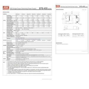 TorqCali EPS-45S-5 45W Single Output Switching Power Supply 5V 8A Constant Voltage, 83% Efficiency, Universal Input 80-264VAC, Industrial Grade, for Automation Equipment and Industrial Applications