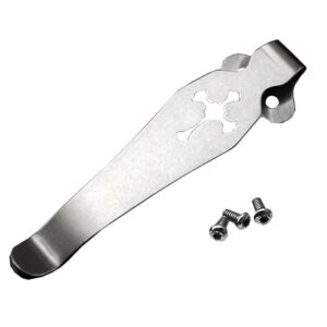 1pc titanium deep carry pocket clip with 3 pieces screws fit for 710 diy making accessory, cnc stone washed back clip