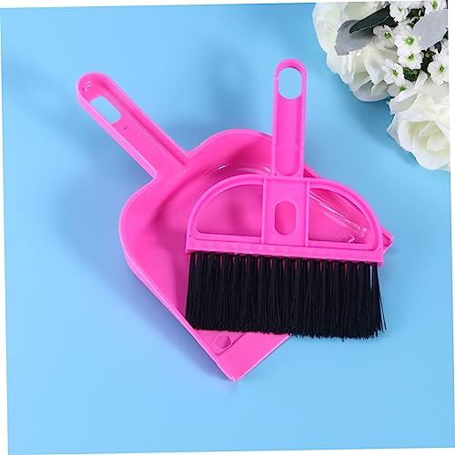 COLLBATH Household Supplies Portable Cleaning Brush and Dustpan Miniature Dustpan and Brush Dust Pan Mini Sweeping Brush Broom and Dustpan Mini Brush Mini Broom Car Broom Sofa Brooms Rosy