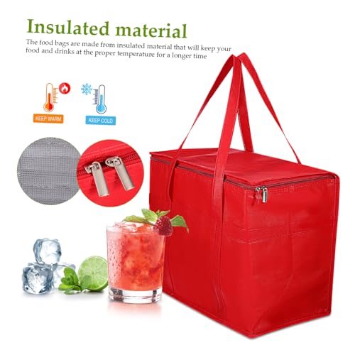 BUGUUYO 4pcs Insulation Bags Reusable Grocery Tote Insulated Bags Cooler Bags Insulated Portable Insulation Bag Jumbo Insulated Bag Catering Bags Shopping Bags Thermal Bag Non-Woven Fabric