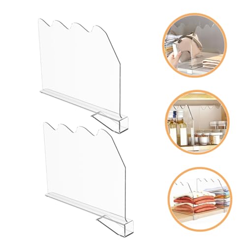 KOMBIUDA 2pcs Wardrobe Backsplash Purses Organizer Wardrobe Divider Cabinet Divider Closet Shelf Separators Shelf Dividers for Wire Shelving Clear Shelf Divider Acrylic Transparent