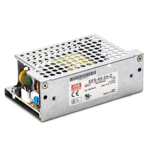 TorqCali EPS-65-24-C 65W Single Output Switching Power Supply 24V 2.71A, 88% Efficiency, Universal AC Input, Enclosed Type, for Automation, Test & Measurement, and Industrial Applications