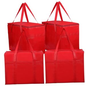 buguuyo 4pcs insulation bags reusable grocery tote insulated bags cooler bags insulated portable insulation bag jumbo insulated bag catering bags shopping bags thermal bag non-woven fabric