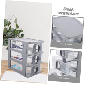 Levemolo Drawer Storage Cabinet Stationary Organizer Sundry Boxes Sundry Organizer Desktop Drawer Organizer Desktop Storage Stationery Storage Case Jewelry Display Holder Plastic Grey