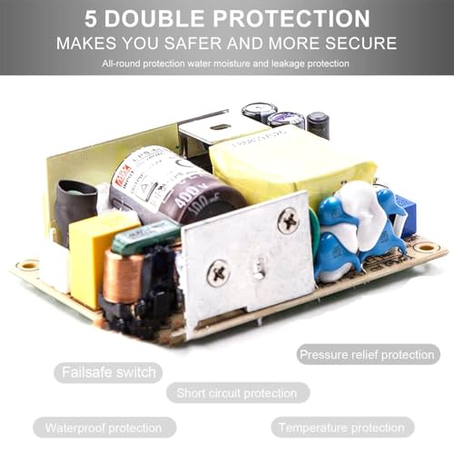 TorqCali EPS-65S-12 65W Single Output Switching Power Supply 12V 5.42A, 88% Efficiency, Universal AC Input, Industrial Grade, for Automation Equipment, Test & Measurement, and More