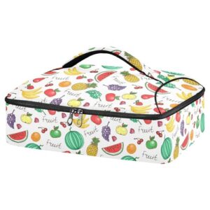 kcldeci insulated thermal food carrier insulated casserole carrier for hot or cold food,juicy fruit insulated tote bag for potluck cookouts parties picnic,lasagna lugger