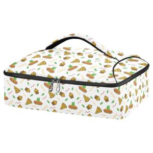 kcldeci insulated thermal food carrier insulated casserole carrier for hot or cold food,pizza hot dog cake insulated tote bag for potluck cookouts parties picnic,lasagna lugger