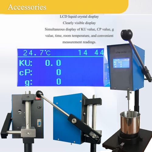 VTSYIQI Digital Stormer Viscosity Meter Tester Viscometer Stormer with Temperature Ku g CP Time Value Range 40.2 to 141.0KU Accuracy 2.00% for Newtonian and Non-Newtonian fluids Test