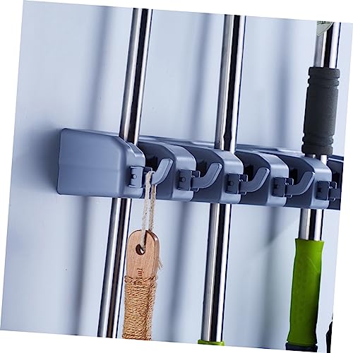 LIFKICH Multi-Purpose Holder Hook Rack Desktop Display Mop Organizer Holder Tool Storage Rack Storage Storage Rack Hook Tool Wall Mounted Shelves for Storage Hanger Mop Clip Mop Rack Blue