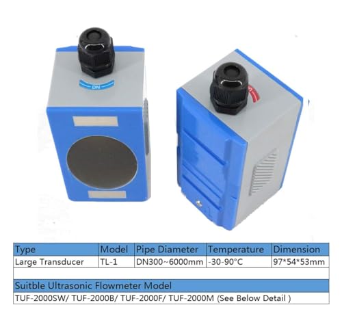 CNYST TL-1 Transducer for Ultrasonic Flow Meter Large Size Standard Large Clip with Size 97*54*53mm for Pipe Diameter DN300~6000mm Temperature -30~90°C for TUF-2000SW/ TUF-2000B/ TUF-2000F/ TUF-2000M