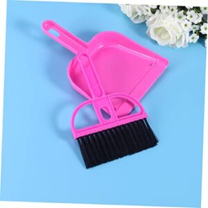 COLLBATH Household Supplies Portable Cleaning Brush and Dustpan Miniature Dustpan and Brush Dust Pan Mini Sweeping Brush Broom and Dustpan Mini Brush Mini Broom Car Broom Sofa Brooms Rosy