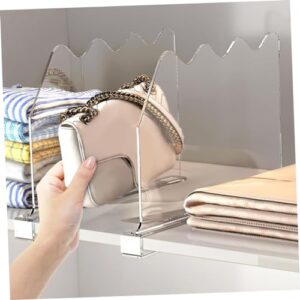 KOMBIUDA 2pcs Wardrobe Backsplash Purses Organizer Wardrobe Divider Cabinet Divider Closet Shelf Separators Shelf Dividers for Wire Shelving Clear Shelf Divider Acrylic Transparent