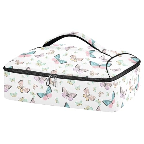 Kcldeci Insulated Thermal Food Carrier Insulated Casserole Carrier for Hot or Cold Food,Butterfly Insulated Tote Bag for Potluck Cookouts Parties Picnic,Lasagna Lugger