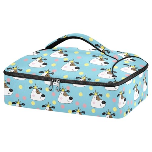 Kcldeci Insulated Thermal Food Carrier Insulated Casserole Carrier for Hot or Cold Food,Cute Dogs Insulated Tote Bag for Potluck Cookouts Parties Picnic,Lasagna Lugger