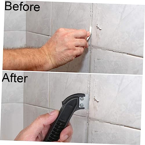 PRETYZOOM 1 Set Bevel Corner Scraping Floor Clean Scraper Cutter Paint Squeegee Scraper Cutter Cleaning Tool Tile Seam Clean Tool Floor Scraper Cutter Grout Rake Tool Blade Plastic Black