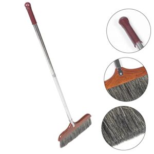 HOMOCONO Splicing Wooden Broom Brooms for Sweeping Lightweight Broom Soft Bristle Broom Indoor Dust Broom Sweeping Broom Floor Cleaning Broom House Broom Soft Broom Stainless Steel Coffee