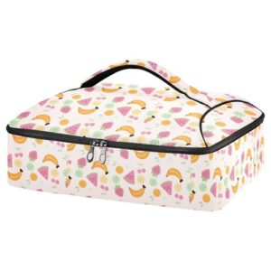 kcldeci insulated thermal food carrier insulated casserole carrier for hot or cold food,fruit collection insulated tote bag for potluck cookouts parties picnic,lasagna lugger