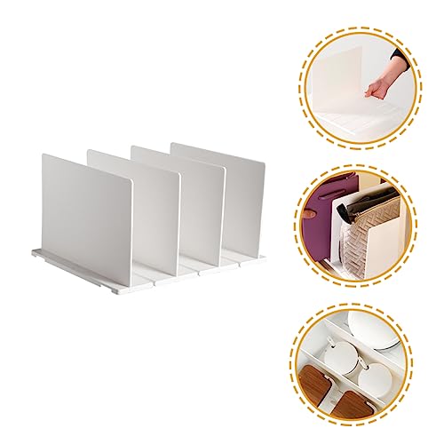 FONDOTIN Partition Plate Cabinet Divider Shelving Clothes Divider Book Shelf Dividers Bookshelf Dividers Wardrobe Organizing Dividers Clear Shelf Closets Shelf Dividers Plastic White