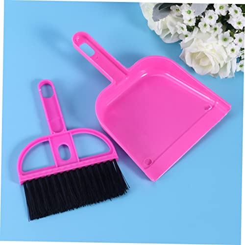 COLLBATH Household Supplies Portable Cleaning Brush and Dustpan Miniature Dustpan and Brush Dust Pan Mini Sweeping Brush Broom and Dustpan Mini Brush Mini Broom Car Broom Sofa Brooms Rosy