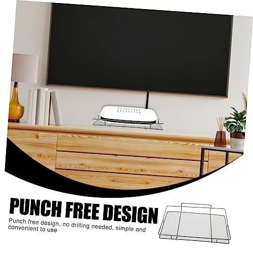 SEWACC Iron Nail- Router Storage Rack Wall Shelf Display Shelf Decor Television Screen Shelf Small Floating Shelves Projector Wall Mount Wall Shelves for Bedroom Shelf for Bedroom