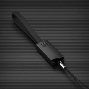 BoxWave Cable Compatible with Minor Decliner Portable ID Scanner - USB Type-C Keychain Charger, Key Ring USB Type-C to Type-A 8 in USB Cable - Jet Black