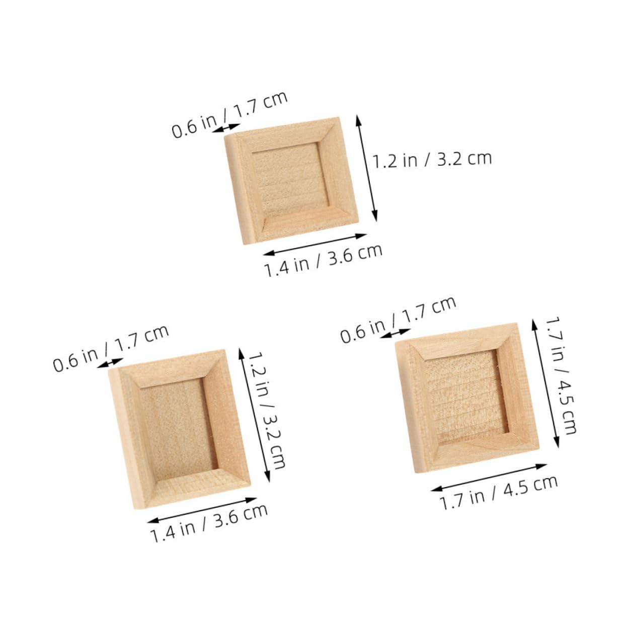 BRIGHTFUFU 3pcs Dollhouse Photo Frame Picture Frames Photo Frames Doll House Micro Landscape Decors Micro Photo Frame Decorative Photo Frame Mini House Ornament Photo Frame Model Beige Wood