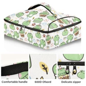 Kcldeci Insulated Thermal Food Carrier Insulated Casserole Carrier for Hot or Cold Food,Cute Frog (2) Insulated Tote Bag for Potluck Cookouts Parties Picnic,Lasagna Lugger