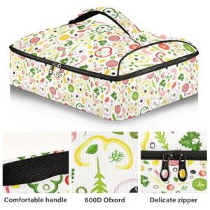 Kcldeci Insulated Thermal Food Carrier Insulated Casserole Carrier for Hot or Cold Food,Pizza Ingredients Insulated Tote Bag for Potluck Cookouts Parties Picnic,Lasagna Lugger