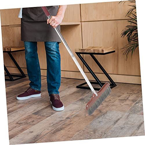 HOMOCONO Splicing Wooden Broom Brooms for Sweeping Lightweight Broom Soft Bristle Broom Indoor Dust Broom Sweeping Broom Floor Cleaning Broom House Broom Soft Broom Stainless Steel Coffee