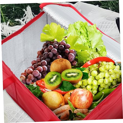 BUGUUYO 4pcs Insulation Bags Reusable Grocery Tote Insulated Bags Cooler Bags Insulated Portable Insulation Bag Jumbo Insulated Bag Catering Bags Shopping Bags Thermal Bag Non-Woven Fabric