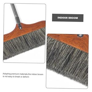 HOMOCONO Splicing Wooden Broom Brooms for Sweeping Lightweight Broom Soft Bristle Broom Indoor Dust Broom Sweeping Broom Floor Cleaning Broom House Broom Soft Broom Stainless Steel Coffee