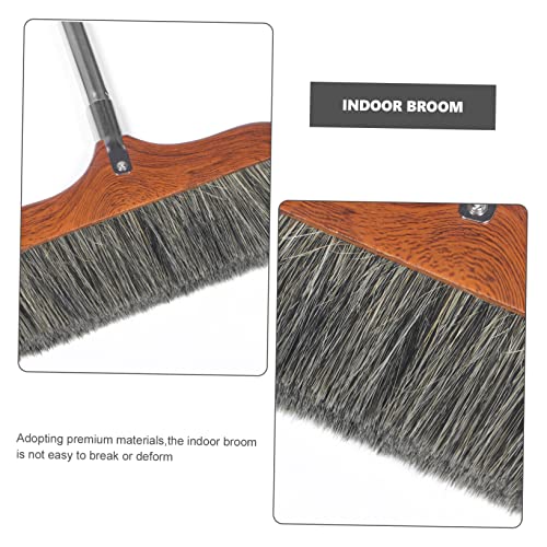 HOMOCONO Splicing Wooden Broom Brooms for Sweeping Lightweight Broom Soft Bristle Broom Indoor Dust Broom Sweeping Broom Floor Cleaning Broom House Broom Soft Broom Stainless Steel Coffee