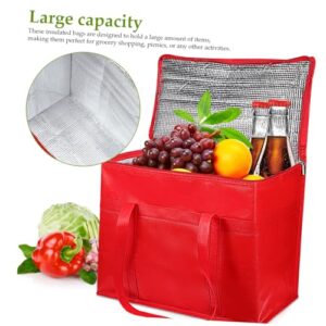 BUGUUYO 4pcs Insulation Bags Reusable Grocery Tote Insulated Bags Cooler Bags Insulated Portable Insulation Bag Jumbo Insulated Bag Catering Bags Shopping Bags Thermal Bag Non-Woven Fabric