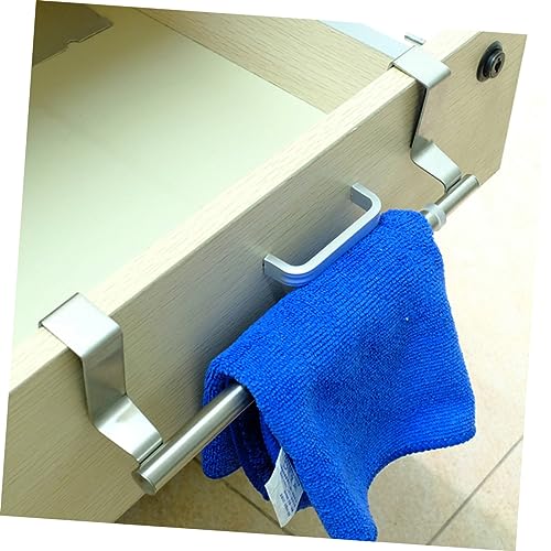 Towel Rack Cleaning Cloth Hanger Traceless Towel Shelf Kitchen Towel Bar Kitchen Utensils Towel Bar Cabinet Towel Holder Kitchenwares Hanging Shelf Kitchenwares Rack Silver FONDOTIN