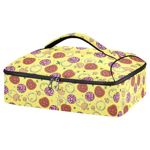 Kcldeci Insulated Thermal Food Carrier Insulated Casserole Carrier for Hot or Cold Food,Pizza Onion Rings Tomatoes Insulated Tote Bag for Potluck Cookouts Parties Picnic,Lasagna Lugger