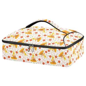 kcldeci insulated thermal food carrier insulated casserole carrier for hot or cold food,pizza slices (2) insulated tote bag for potluck cookouts parties picnic,lasagna lugger