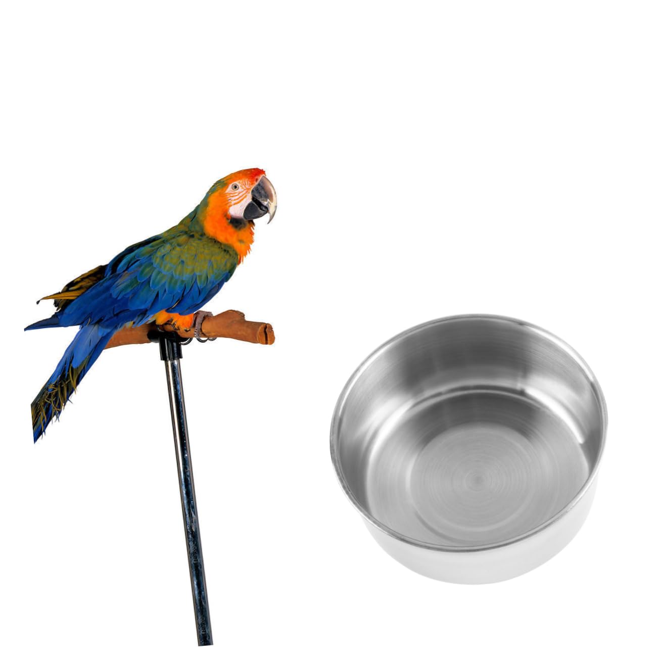 SEWOART Parrot Perches Stand Feeder Parrot Bowl Bunny Feeder Out Door Toys Rat Cage Bird Cage Waterer Parrot Feeding Cups Bird Waterer Pigeon Food Pet Bird Supplies Bird Food Bowl Silver