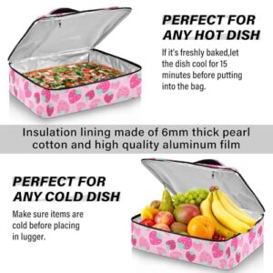 Kcldeci Insulated Thermal Food Carrier Insulated Casserole Carrier for Hot or Cold Food,Cupcake with Candle Insulated Tote Bag for Potluck Cookouts Parties Picnic,Lasagna Lugger